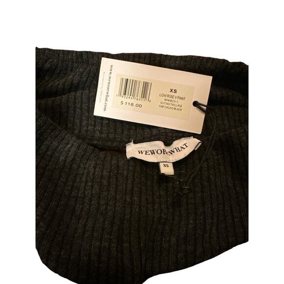 WeWoreWhat Women's Low-Rise V Pant Twill Ribbed Pants Size XS Brown NWT - Picture 8 of 9